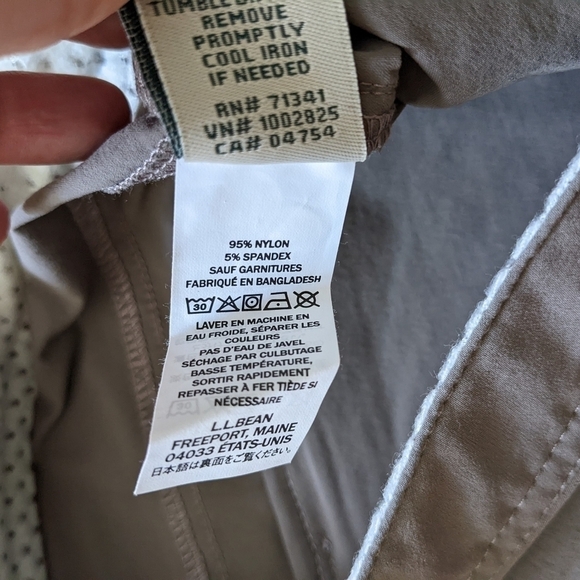 L.l Bean water repellent comfort trail hiking shorts ash color size 10 B1 - Picture 8 of 14